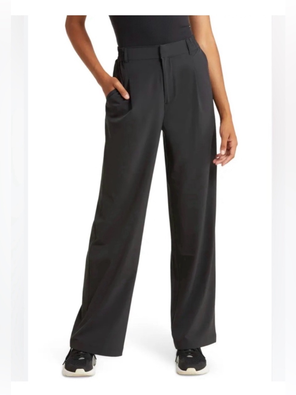 Alo Pursuit High Waist Wide Leg Pants Gray Dress Pants